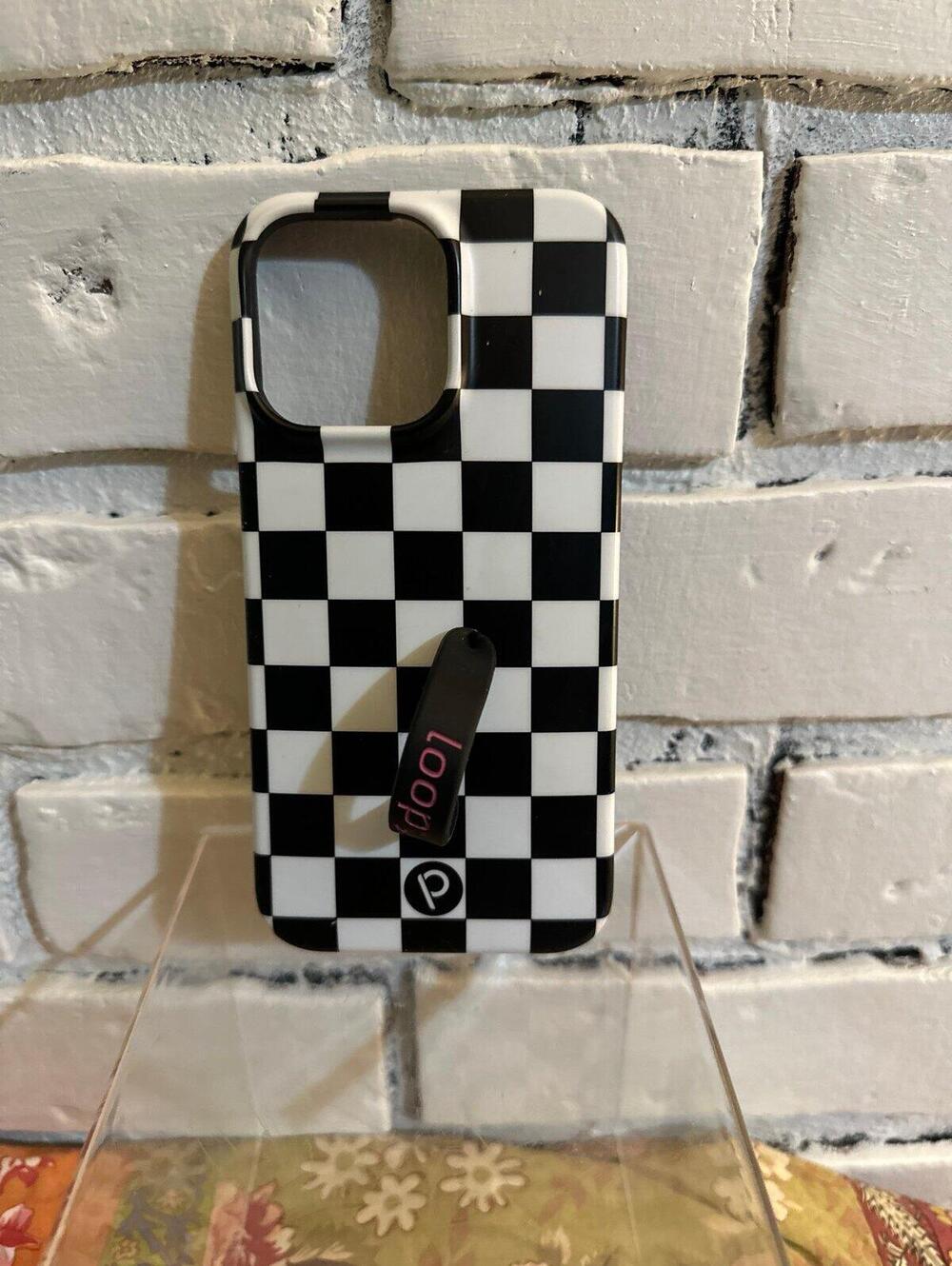 iPhone 14 Pro Max Black Checkered Loopy